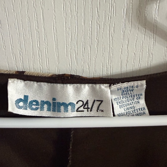 Denim 24/7 Women’s Brown Floral Boho Lined Blouse 30W. MH-166 - Picture 2 of 3